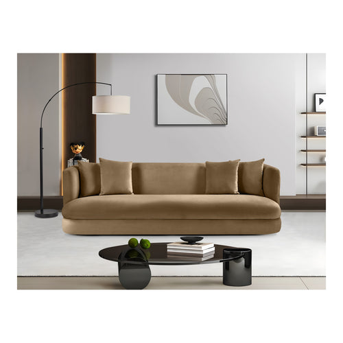 Alder 93.5" Velvet Upholstered Sofa in Beige