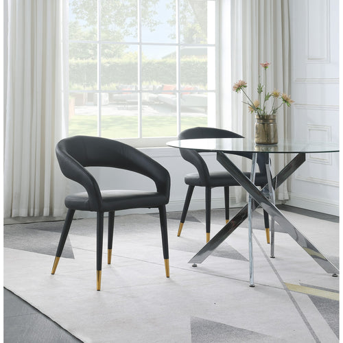 Destiny Vegan Leather Upholstered Dining Chair in Black
