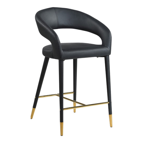 Destiny Vegan Leather Upholstered Counter Stool in Black