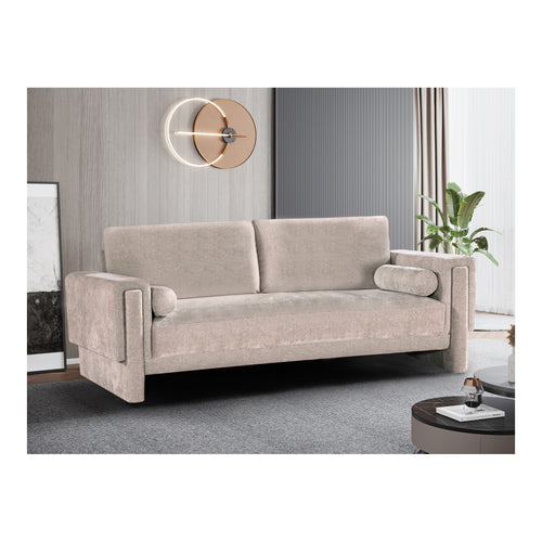 Madeline 89" Chenille Fabric Upholstered Sofa in Beige