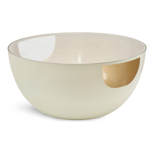 Doma Glass Top And Iron Base Coffee Table in Cream