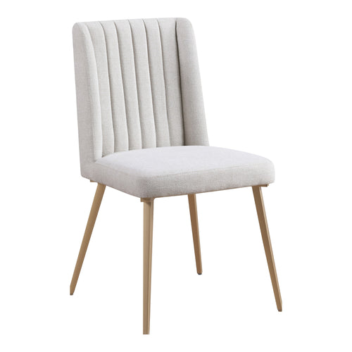 Eleanor Linen Textured Fabric Upholstered Dining Chair in Cream