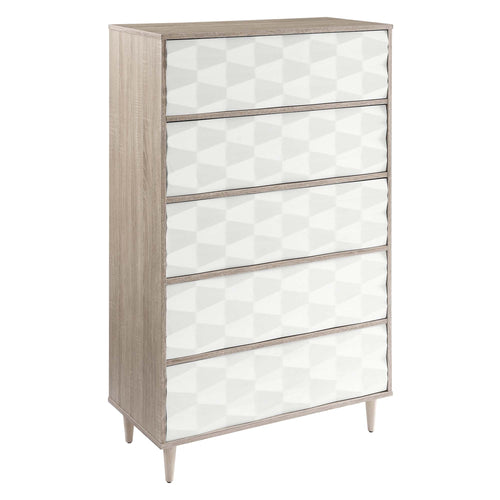 Vespera 5-Drawer Chest in Oak White