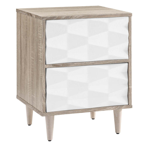 Vespera 2-Drawer Nightstand in Oak White