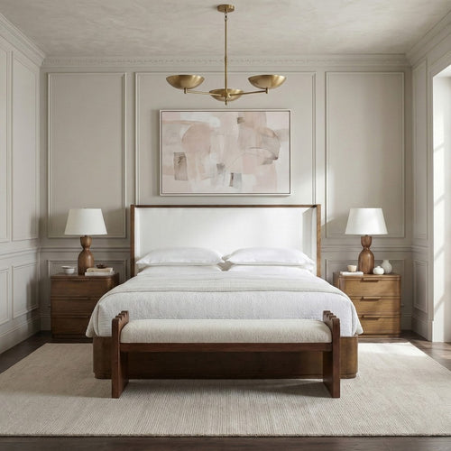 Tiberio Linen Bed - King in Brown
