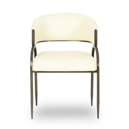 Tatum Vegan Leather and Jacquard Dining Chair in Default