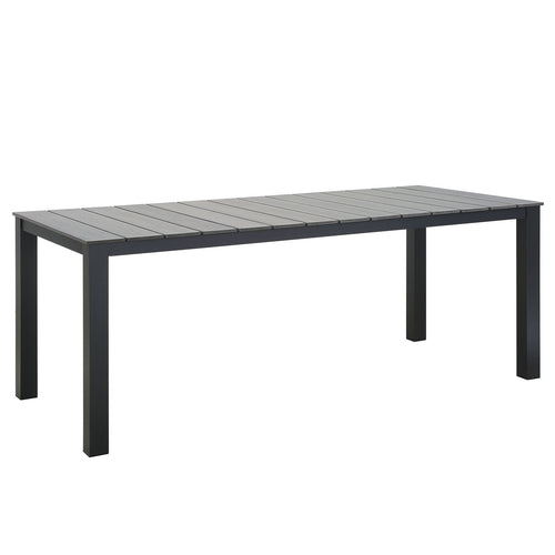 Maine 80" Outdoor Dining Table in Brown Gray