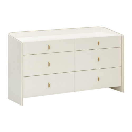 Collins 56" 6-Drawer Dresser in Cream