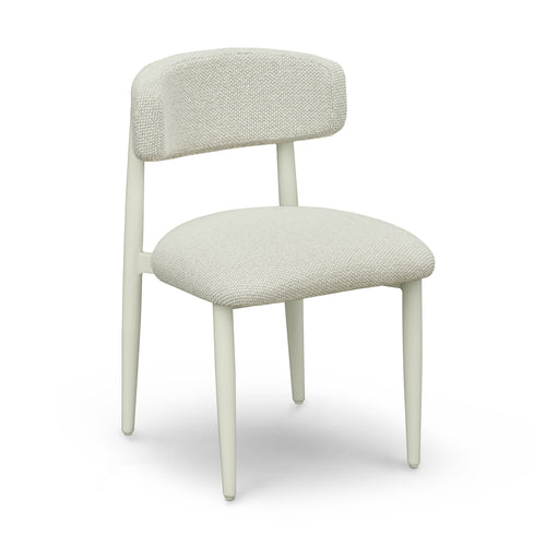 Annika Textured Outdoor Dining Side Chair in Cream