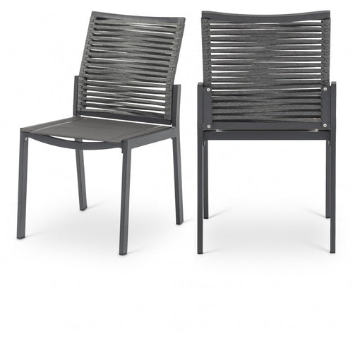 Maldives Mesh and Rope Outdoor Dining Chair in Grey