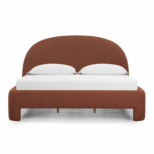Orphea King Boucle Bed in Autumn Red