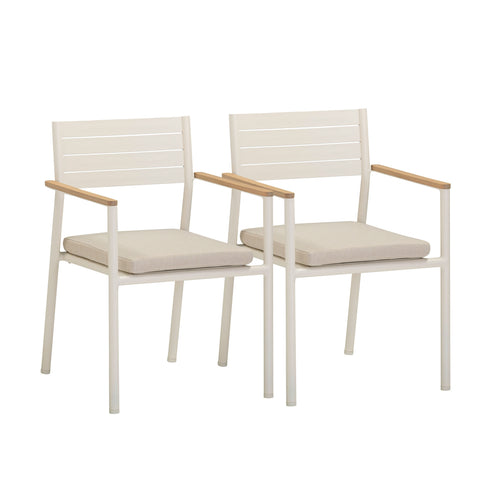 Sardinia Outdoor Dining Chair - Set of 2 in Cream