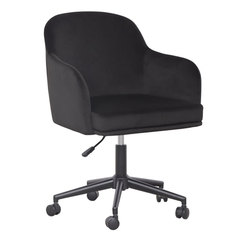 Sydney Velvet Office Chair in Black