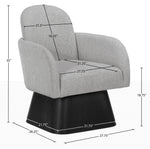 Marlowe Linen Textured Fabric Upholstered Swivel Accent Chair in Grey