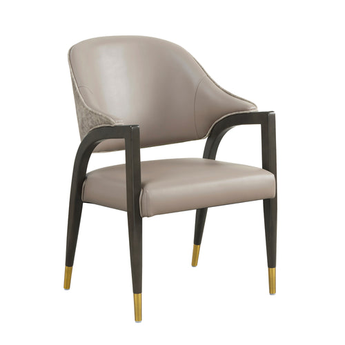 Collette Wood Upholstered Armchair in Taupe