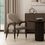 Collette Wood Upholstered Armchair in Taupe