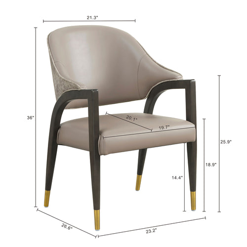 Collette Wood Upholstered Armchair in Taupe