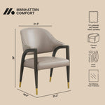 Collette Wood Upholstered Armchair in Taupe