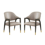 Collette Wood Upholstered Armchair in Taupe