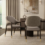 Collette Wood Upholstered Armchair in Taupe