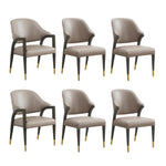 Collette Wood Upholstered Armchair in Taupe