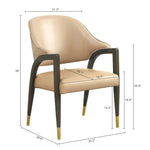 Collette Wood Upholstered Armchair in Tan