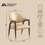 Collette Wood Upholstered Armchair in Tan