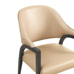 Collette Wood Upholstered Armchair in Tan