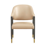 Collette Wood Upholstered Armchair in Tan