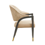 Collette Wood Upholstered Armchair in Tan