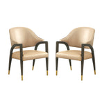 Collette Wood Upholstered Armchair in Tan