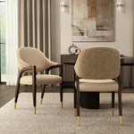 Collette Wood Upholstered Armchair in Tan
