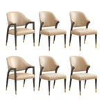 Collette Wood Upholstered Armchair in Tan