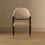 Collette Wood Upholstered Armchair in Tan