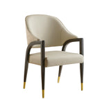 Collette Wood Upholstered Armchair in Stone Gray