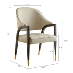 Collette Wood Upholstered Armchair in Stone Gray