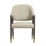Collette Wood Upholstered Armchair in Stone Gray