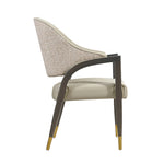 Collette Wood Upholstered Armchair in Stone Gray