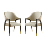 Collette Wood Upholstered Armchair in Stone Gray