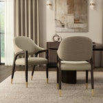 Collette Wood Upholstered Armchair in Stone Gray