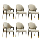 Collette Wood Upholstered Armchair in Stone Gray
