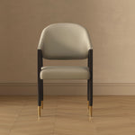 Collette Wood Upholstered Armchair in Stone Gray
