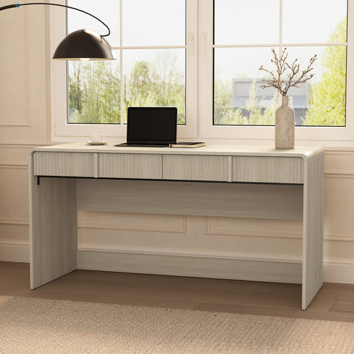 Novara 60" Writing Desk (2-Drawer) in Whitewashed Oak