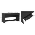 Novara 60" Writing Desk (2-Drawer) in Black