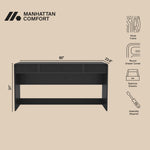 Novara 60" Writing Desk (2-Drawer) in Black