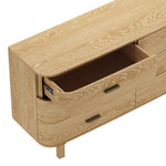 Solara 68" Solid Wood Dresser (6-Drawer) in Natural Oak