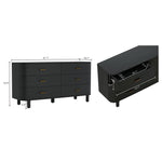 Solara 68" Solid Wood Dresser (6-Drawer) in Black