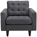 Empress Upholstered Fabric Armchair in Gray