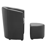 Divulge Armchair and Ottoman in Black