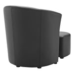 Divulge Armchair and Ottoman in Black